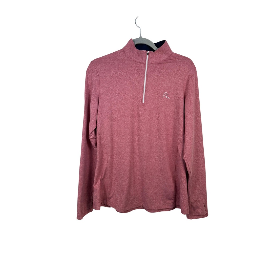 Rhoback Quarter Zip Pullover Womens Large Pink Heather Excellent Performance Top